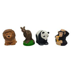 Fisher Price Zoo Talker Animals Lion Kangaroo Panda Chimpanzee Monkey Lot Of 4